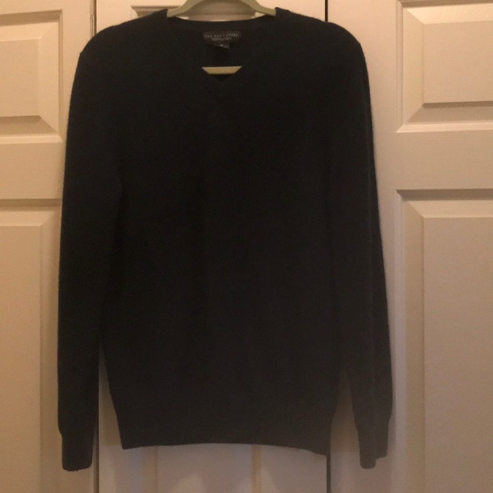 Bloomingdale’s Cashmere V-neck Sweater Dark Green